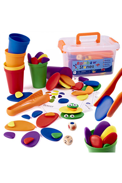 Ikonka Joc Montessori Pietricele creative cu 65 piese
