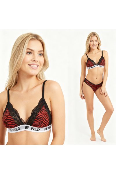 BONBON Women's Cotton Non-Wired Removable Padded Leopard Pattern First Bra Bb2192