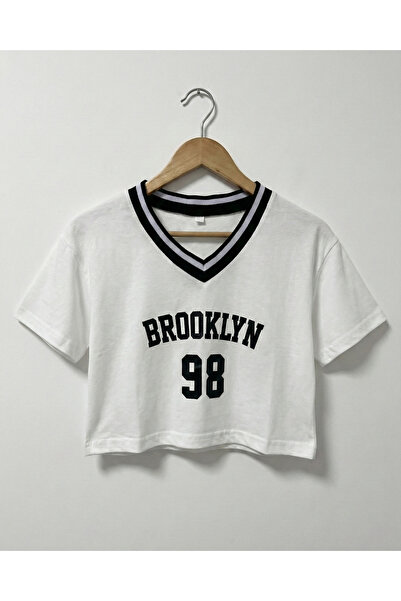 Bonbelle تي شيرت قصير مطبوع للفتيات من بروكلين