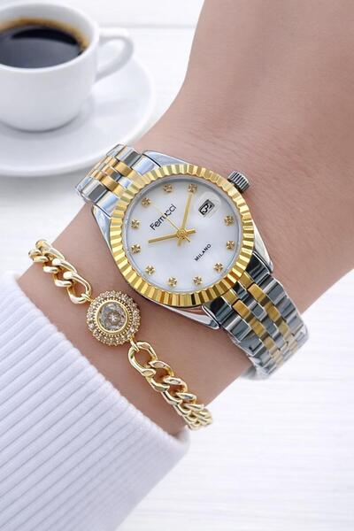 Ferrucci Small Vintage Case Steel Cord 2 Year Guarantee 3 Atm Women Wristwatc...