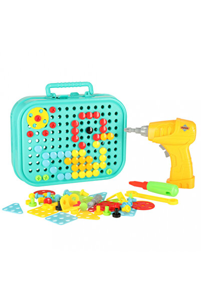 Ikonka Creative 3D construction set in suitcase with 285 elements Screw Dinosaur