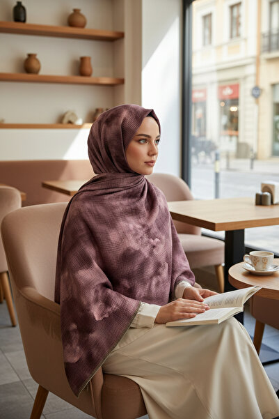 Onur Şal - Yeni Bulut Desen Müslin Şal Organik Mevsimlik Kumaş Moda Trend Mağ...