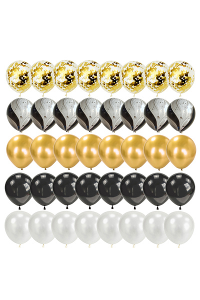 Choice as picture show 10inch 40pcs Black Gold Birthday Disposable Tableware ...