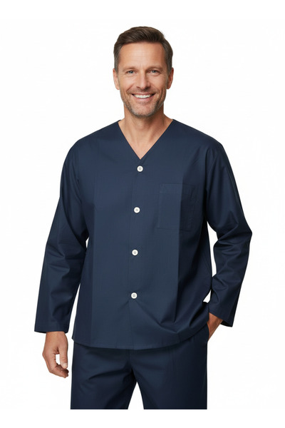 Oppland Men's Pajama Set 100% Cotton Fabric Retro Model with Pockets Comforta...