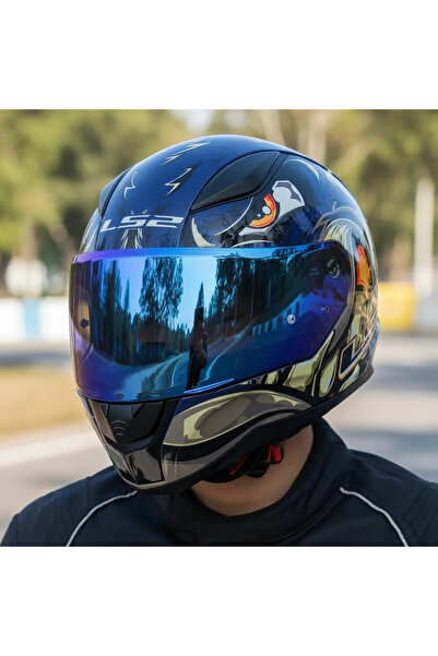 LS2 RAPID 2 SPOX MAVİ-GRİ KASK (GÖKKUŞAĞI VİZÖR + ŞEFFAF VİZÖR)