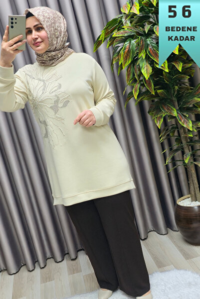 Elmas Tesettür Women's Clothing Plus Size Wide Leg Cotton Pocket Lined Nergiz...