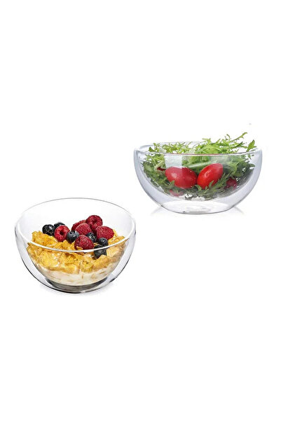 1Chase Set of 2 - Double Wall Cereal Salad Bowl 500ml