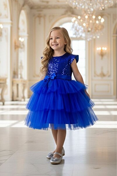 ABİYEKİDS Παιδικό βραδινό φόρεμα με παγιέτες Aby249