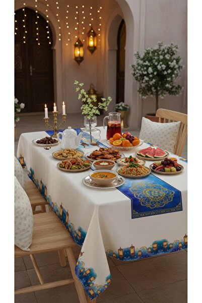 Tropikhome Ramazan Temalı Masa Örtüsü Dijital Baskılı 150X220 cm Masa Örtüsü
