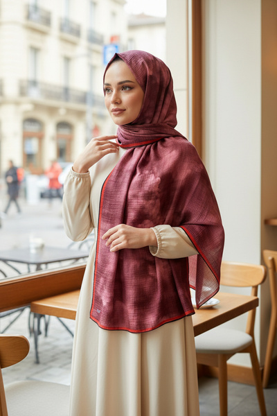 Onur Shawl - New Cloud Pattern Muslin Shawl Organic Seasonal Fabric Fashion T...