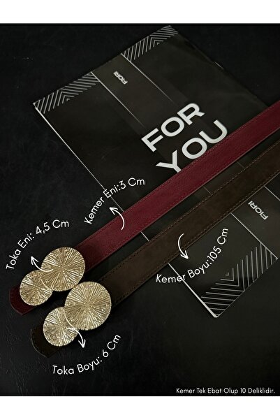 Fiori Round Gold Buckle Women's Belt, Pants Belt, Jacket Belt, Dress Belt, Sh...