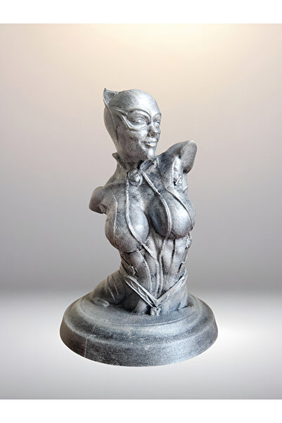 HobiHub Catwoman Büst - Figür - 12 Cm El Boyaması PLA Plastik