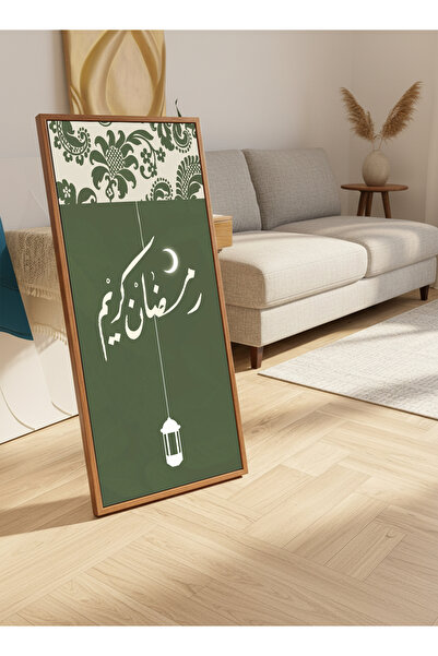 LOWHA لوحة جدارية قماشية على إطار خشبي بإطار عائم بلون الخشب وحامل خلفي، تتمي...