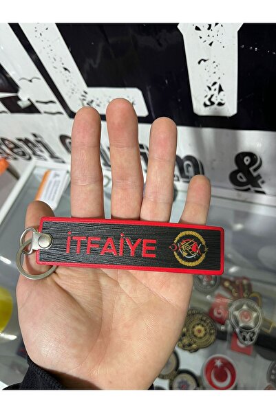 Silyon Askeri Giyim Fire Department Written Double-Sided Fabric Keychain