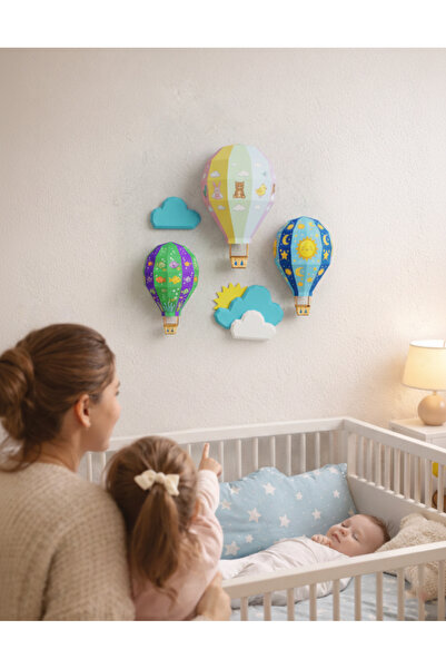 YSY AKROBAT Sıcak Hava Balonları Duvar süsü | Çocuk Odası İçin Maket 53x53cm ...
