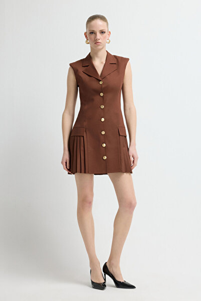 adL Piliseli Mini Elbise