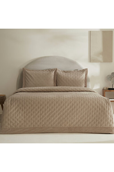 Karaca Home Taylor Çift Kişilik Yatak Örtüsü Seti Bej