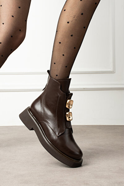 SAYHUFF SHOES Kahverengi Hakiki Deri Kadın Bot