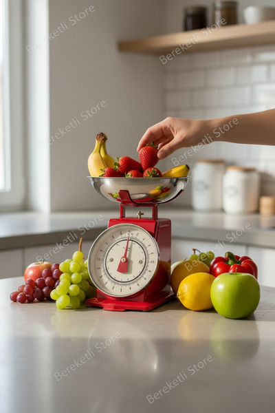 MİEN Etro Klasik Retro Terazi – Dekoratif Mutfak Tartısı Kırmızı