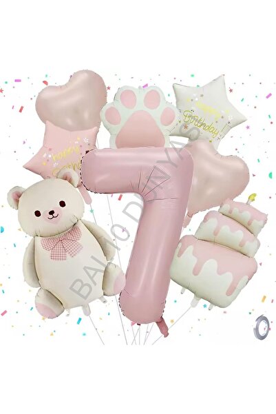 BEST PARTİ Retro Colors Concept Birthday Party Set Age-7