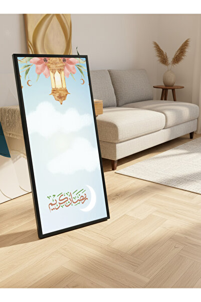 LOWHA Canvas Wall Art on Wood Frame with Black Floating Frame & Back Stand Fe...