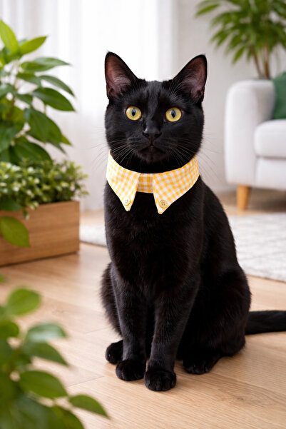 Minikpaw aksesuar Shirt Collar for Yellow Cat and Small Dog