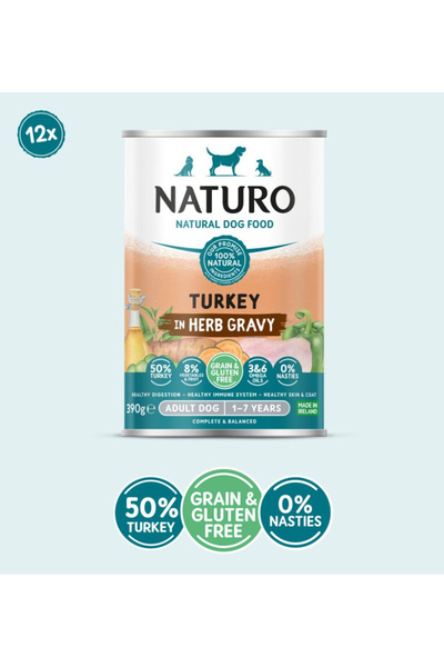 Naturo Conserva Adult cu Carne de Curcan, Fructe si Legume in Sos cu Ierburi ...