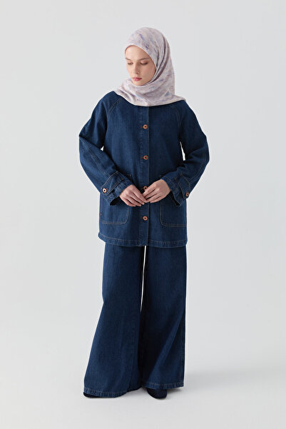 Tuğba Bol Paça Pantolon - Lacivert