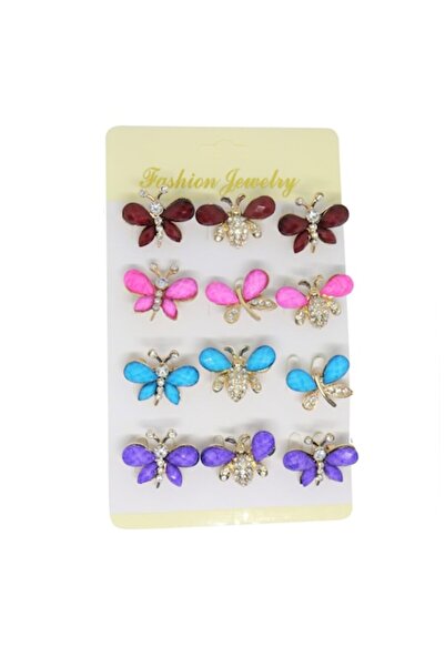 FASHİON JEWELRY Set de 12 broșe pentru mărțișor „Fluturi”
