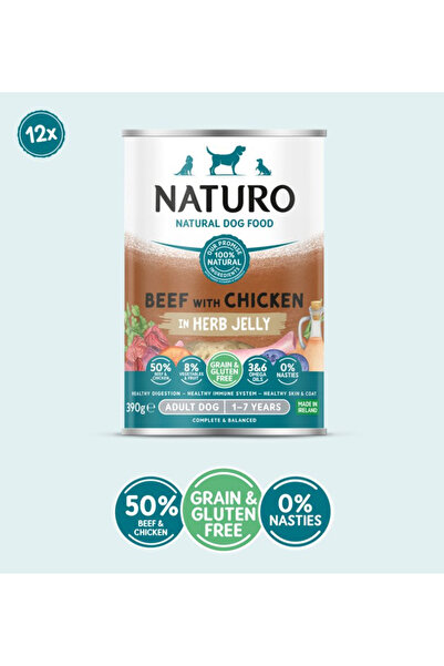 Naturo Conserva Adult Vita si Pui, Amestec de Legume si Fructe in Jeleu cu Ie...