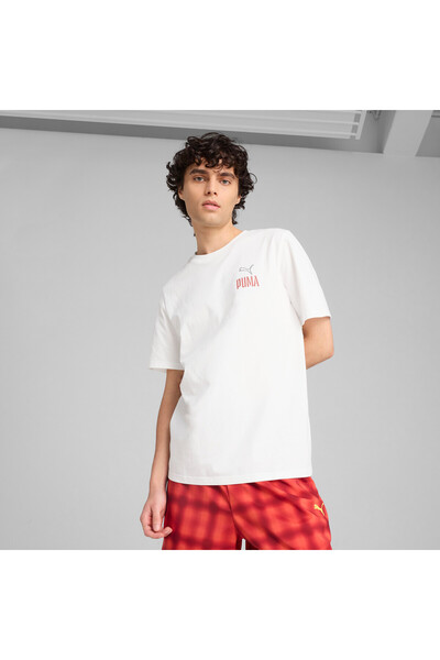 Puma تيشيرت رجالي أبيض مطبوع عليه قيم طريق الوحدة