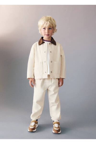 Karaniko Kids Νέα σεζόν Unisex Παιδικό Σετ Τζιν Μπουφάν και Παντελόνι με Γιακ...