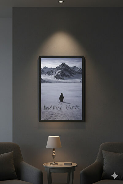 Teknograf "Why Not" Motivasyon Tasarımlı MDF Tablo - Çerçeve Görünümlü Dekora...