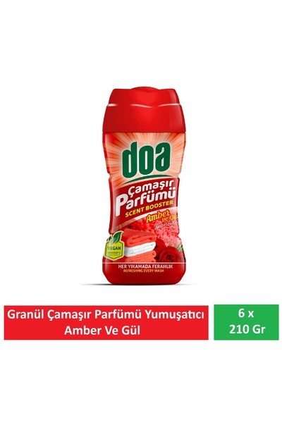 Doa Granül Çamaşır Parfümü & Çamaşır Yumuşatıcı Amber ve Gül 6 x 210 Gr