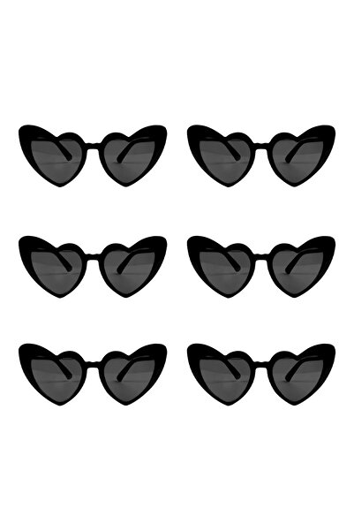 Choice 6pcs set-F Bachelorette Party Heart Shaped Glasses Black White Pink Av...
