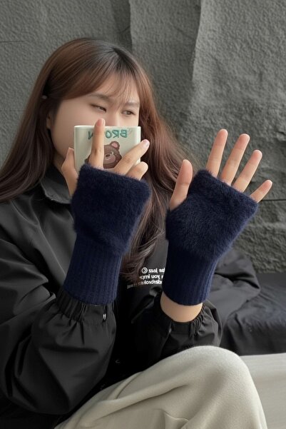 Hitit Socks Kadın 1 Çift Kışlık Parmaksız Termal Esnek Polarlı Peluş Eldiven