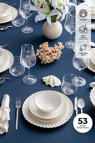Emsan Perla Fine Bone 53 Parça 12 Kişilik Yemek Takımı
