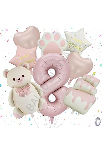 BEST PARTİ Retro Colors Concept Birthday Party Set Age-8