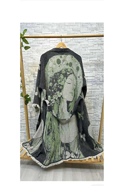 Befera Design Kimono din muselină, 100% bumbac, pentru femei, cu model jacqua...