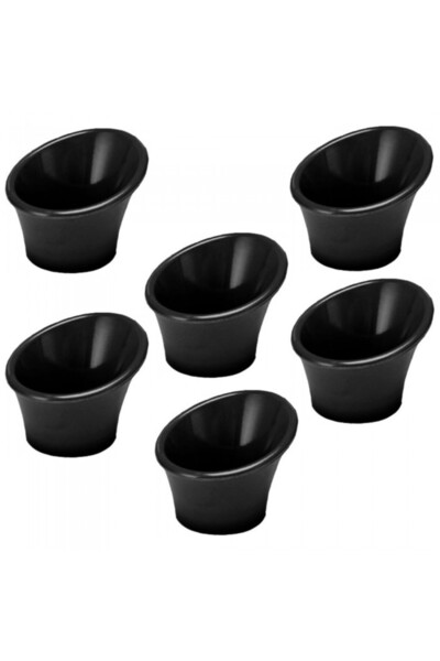 Culinaro Set 6 boluri oblic melamina 4x7x6cm negru
