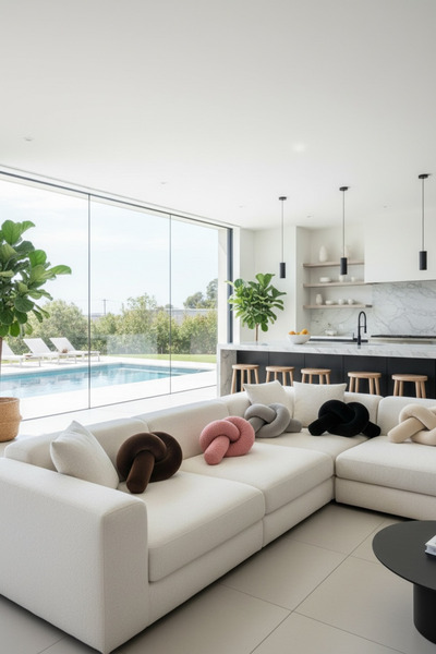 FARCY Minimalist Decorative Plush Velvet Fabric Throw Pillow Cushion