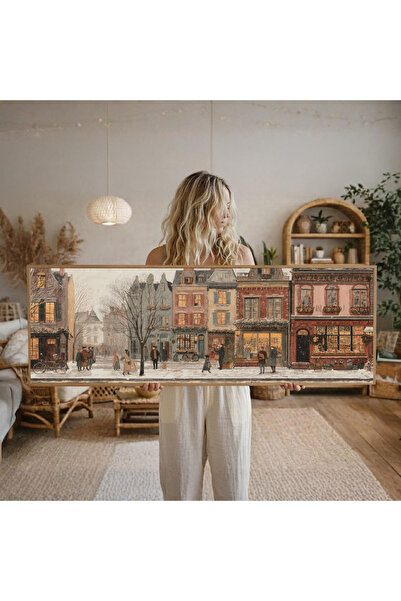 Tuba Decor Tek Parça Gerçek Ahşap Yatay Panorama Çerçeveli Tablo