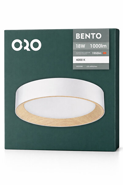 LED-POL LED ceiling light ORO BENTO 18W, 1950 lm, 4000K Neutral, White with W...