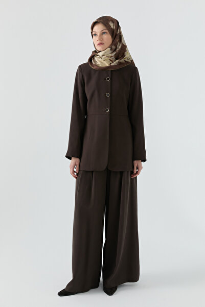 Tuğba Bel Detaylı Pantolon - Acı Kahve