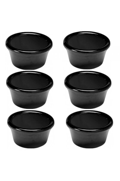 Raki Set of 6 melamine bowls 7x7x3.5cm black