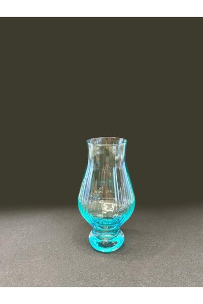 ROY KING TURKUAZ AYAKLI KRİSTAL CAM TEKLİ KAHVE YANI BARDAK