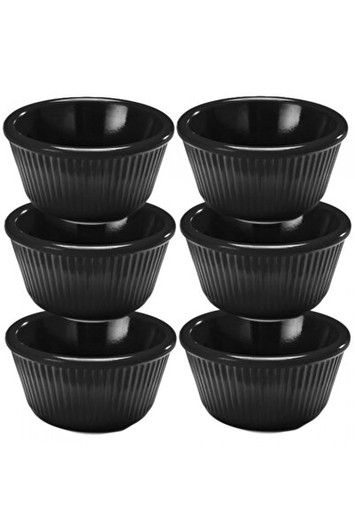 Culinaro Set of 6 RAKI melamine ramekin bowls 7x7x3.5cm black