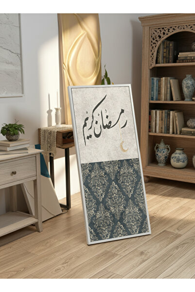 LOWHA لوحة جدارية قماشية على إطار خشبي بإطار أبيض عائم وحامل خلفي، تحمل تصميم...