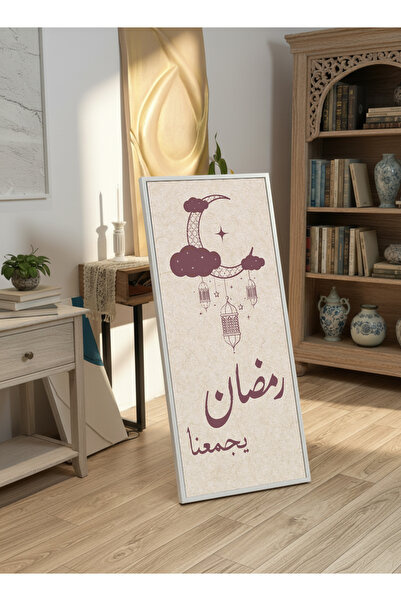 LOWHA لوحة جدارية قماشية على إطار خشبي بإطار أبيض عائم وحامل خلفي، تتميز بتصم...