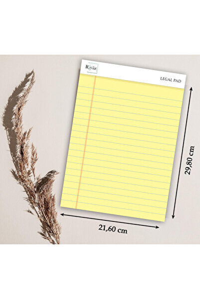 riyaz Letter Boyut, 1 Adet, Legal Pad, Notluk, Notepad, Defter, 50 Yaprak, Geniş Satır Aralığı, Türk Malı